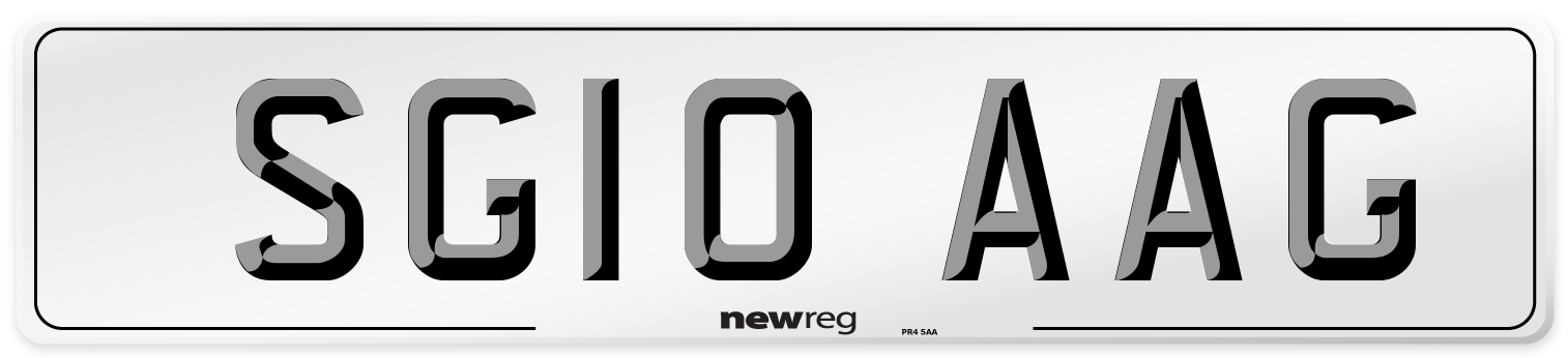 SG10 AAG Number Plate from New Reg